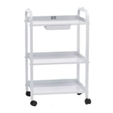 Satin Smooth Small 3-Shelf Trolley with Drawer