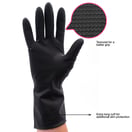 Colortrak Reusable Black Latex Gloves, 20 Pack