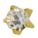 Studex Gold Plated Tiffany Set Earrings, Regular Cubic Zirconia