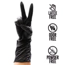 Colortrak Extended Cuff Black Vinyl Gloves, 100 Pack