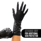 Colortrak Extended Cuff Black Vinyl Gloves, 100 Pack