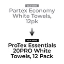 ProTex Essentials 20PRO White Towels, 12 Pack