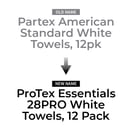 ProTex Essentials 28PRO White Towels, 12 Pack