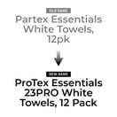 ProTex Essentials 23PRO White Towels, 12 Pack