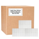 Half Size White Buffing Blocks, 500 Pack (150 Grit)
