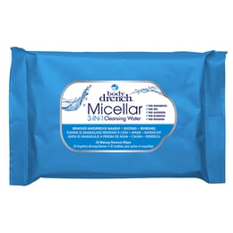 Body Drench Micellar 3-in-1 Cleansing Water Wipes, 30 Pack