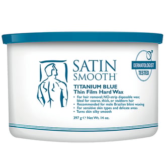 Satin Smooth Titanium Blue Thin Film Hard Wax, 14 oz