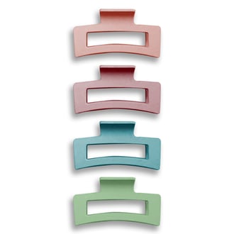 StyleTek Rectangular Claw Clips, 4 Pack