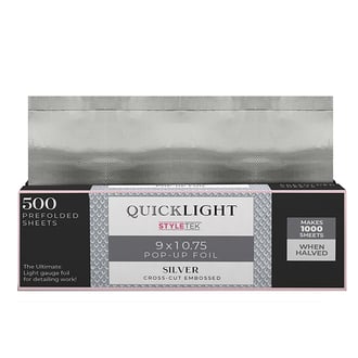 StyleTek Quick Light Silver Pop-Up Foil, 9" x 10.75", 500 Sheets