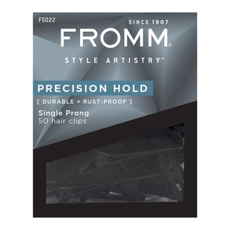 Fromm Style Artistry 1.75" Black Single Prong Clips, 50 Pack