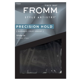 Fromm Style Artistry 1.75" Black Slide In Clips, 50 Pack