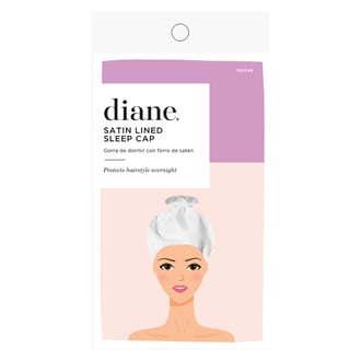 Diane Satin Lined White Sleep Cap