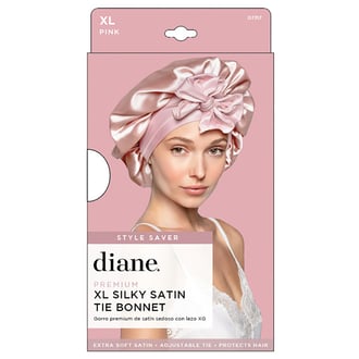 Diane XL Silky Satin Tie Bonnet Pink