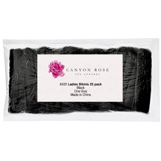 Canyon Rose Ladies Black Bikini, 25 Pack