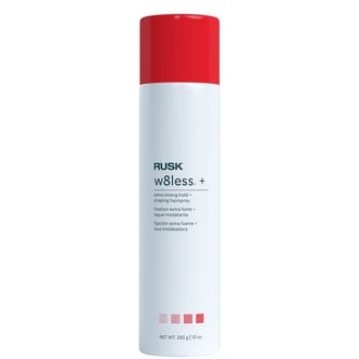 Rusk Designer Collection W8less Plus Extra Strong Hold Shaping & Control Hairspray, 10 oz (55% VOC) Rusk Designer Collection W8less Plus Extra Strong Hold Shaping & Control Hairspray, 10 oz (55% VOC)