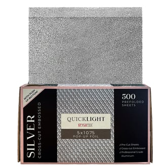 StyleTek Quick Light Silver Pop-Up Foil, 5" x 10.75", 500 Sheets StyleTek Quick Light Silver Pop-Up Foil, 5" x 10.75", 500 Sheets