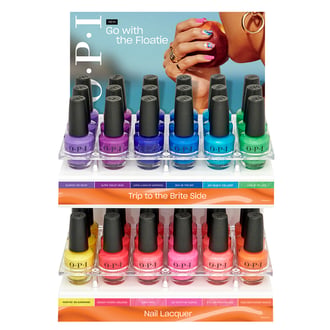 OPI Nail Lacquer, 36 Piece Acrylic Display (Trip to the Brite Side Collection)