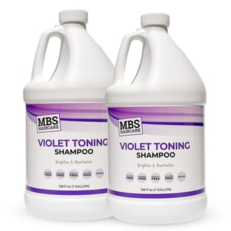 MBS Haircare Violet Toning Shampoo, Gallon (DUO Pack)