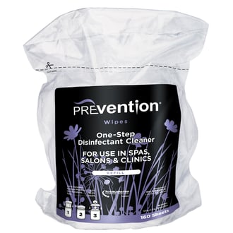 Prevention One-Step Disinfectant Cleaner Refill Wipes, 160 Count
