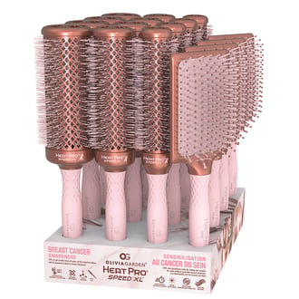 Olivia Garden Heat Pro Speed XL (Breast Cancer Awareness Collection), 16 Piece Brush Display