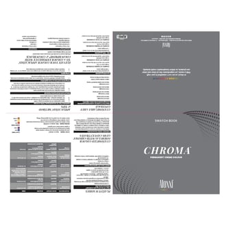 Aloxxi Chroma Permanent Creme Colour Paper Swatch Chart