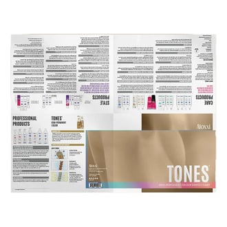 Aloxxi Tones Demi-Permanent Colour Paper Swatch Chart