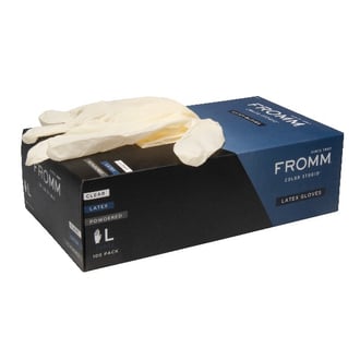 Fromm Color Studio Powdered Latex Gloves, 100 Pack