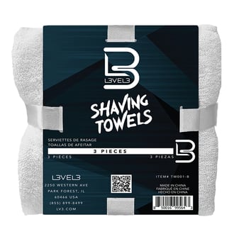 L3VEL3 White Shaving Towel, 3 Pack L3VEL3 White Shaving Towel, 3 Pack