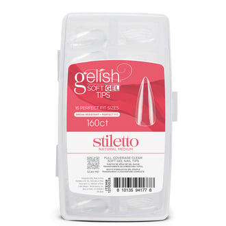 Gelish Soft Gel Medium Stiletto Nail Tips, 160 Count
