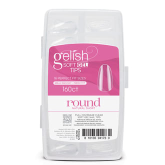 Gelish Soft Gel Short Round Nail Tips, 160 Count