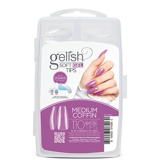 Gelish Soft Gel Medium Coffin Nail Tips, 110 Count
