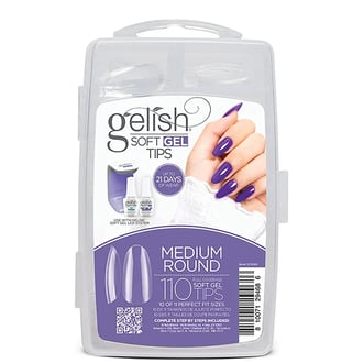 Gelish Soft Gel Medium Round Nail Tips, 110 Count