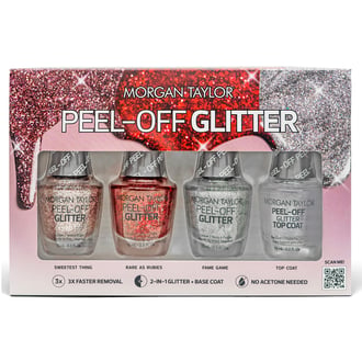 Morgan Taylor Peel-Off Glitter, 4 Pack