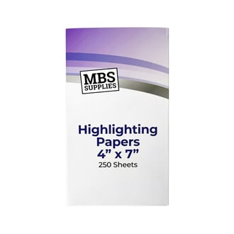 MBS Supplies Highlighting Papers 4'' x 7", 250 Sheets
