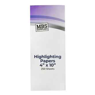 MBS Supplies Highlighting Papers 4" x 10", 250 Sheets