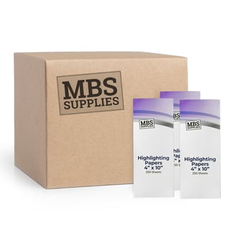 MBS Supplies Highlighting Papers 4" x 10", 250 Sheets (Case of 24)