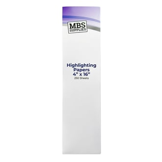 MBS Supplies Highlighting Papers 4" x 16", 250 Sheets