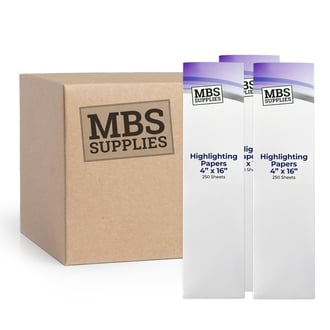 MBS Supplies Highlighting Papers 4" x 16", 250 Sheets (Case of 24)