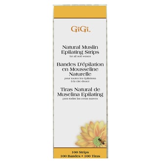 GiGi Natural Muslin Strips Small 1.75" x 4.5", 100 Pack