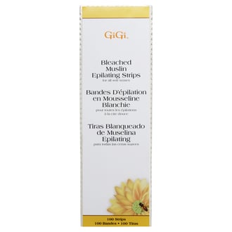 GiGi Bleached Muslin Epilating Strips Large 3" x 9", 100 Pack