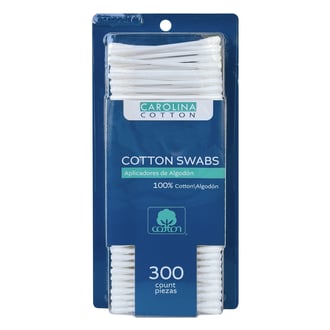 Carolina Standard Cotton Swabs, 300 Count (Plastic Stick)