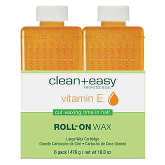 Clean & Easy Vitamin E Wax Refills Large, 6 Pack