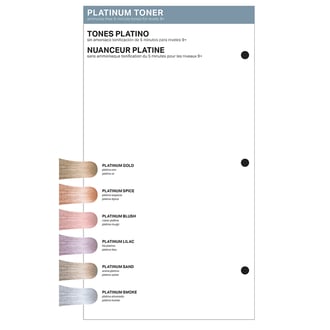 PRAVANA Platinum Toner Swatch Insert Full Collection 2024 PRAVANA Platinum Toner Swatch Insert Full Collection 2024