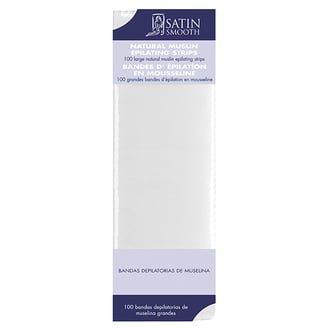 Satin Smooth Large Muslin Epilating Strips, 100 Pack