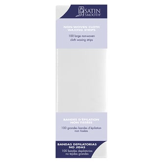 Satin Smooth Large Non-Woven Cloth Waxing Strips, 100 Pack
