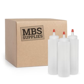 MBS Supplies Applicator Bottle with Red Tip, 10 oz (Case of 24)