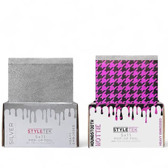 StyleTek Silver/Houndstooth Hottie Pop-Up Foil 5" x 11", 900 Sheets