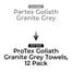 ProTex Goliath Granite Grey Towels, 12 Pack