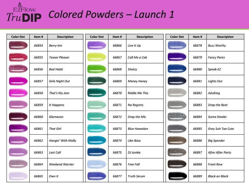Anc Dipping Powder Color Chart